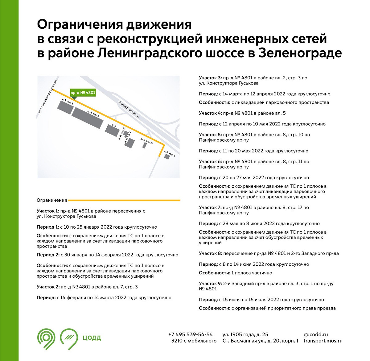 Зеленоград, новости: На проезде вдоль Ленинградского шоссе на полгода  ограничат движение