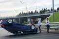На Ленинградском шоссе перевернулась машина