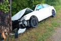 Автомобиль врезался в дерево у дороги в Алабушево