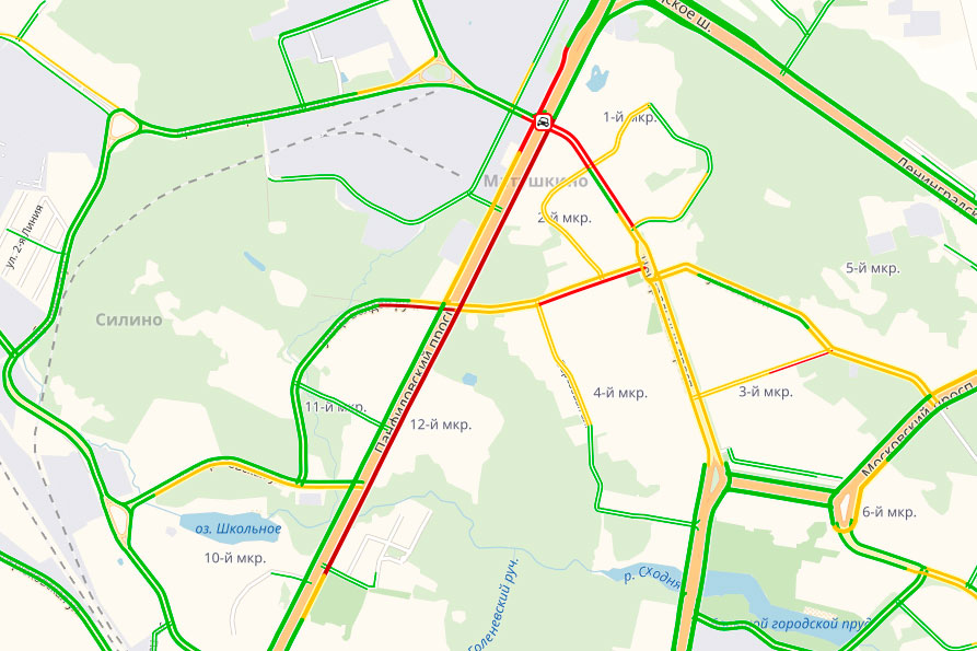 Зеленоград пробки сейчас онлайн карта смотреть